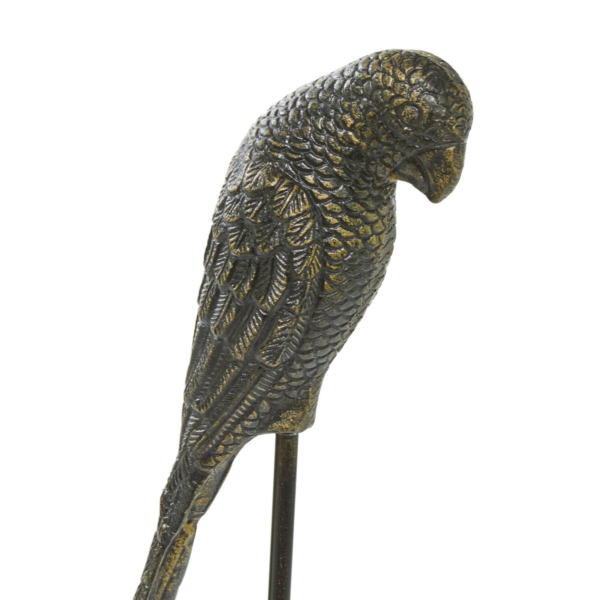 Set of 2 Black Aluminum Traditional Bird Sculpture, 29", 35"
